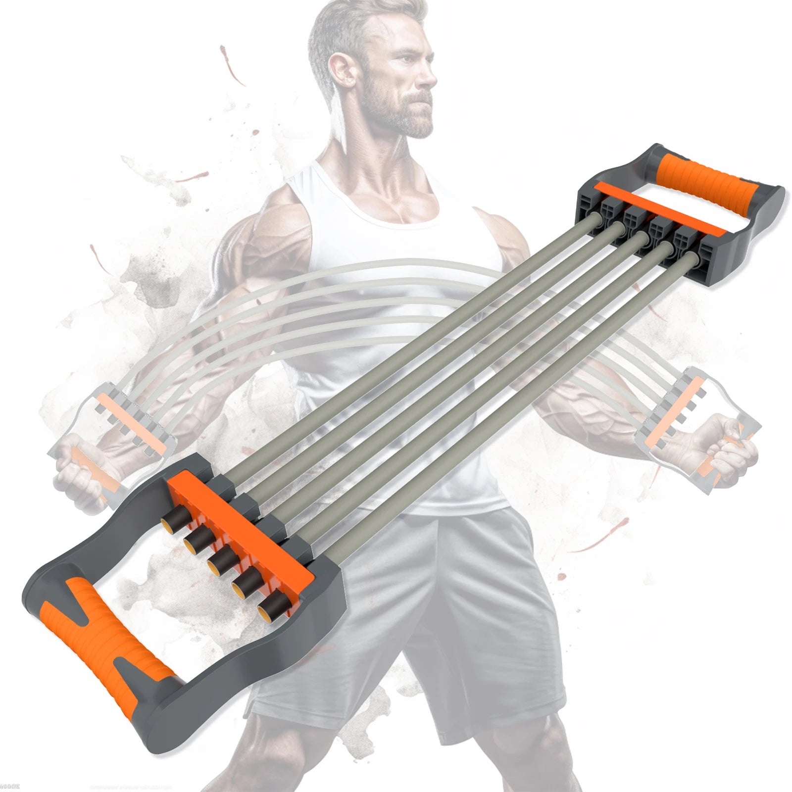 Adjustable Chest Expander 5 Ropes Resistance Exercise System Bands Strength Trainer for Home Gym Muscle Training Exercises